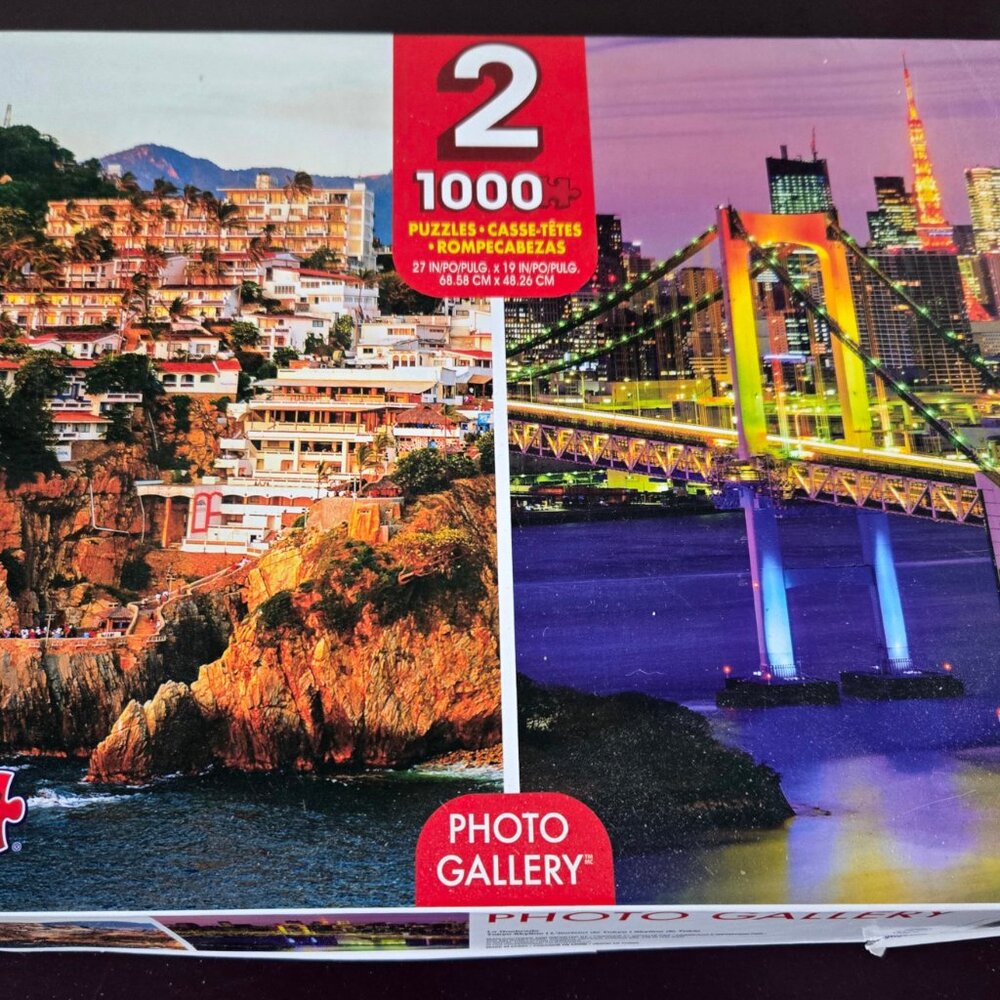 La Quebrada | Tokyo skyline, two 1000 piece puzzles, Sure-Lox